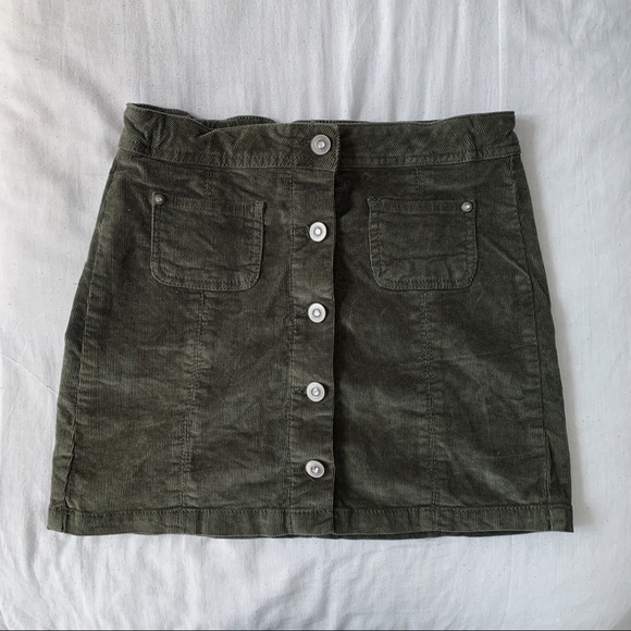 green suede denim skirt - Picture 2 of 3